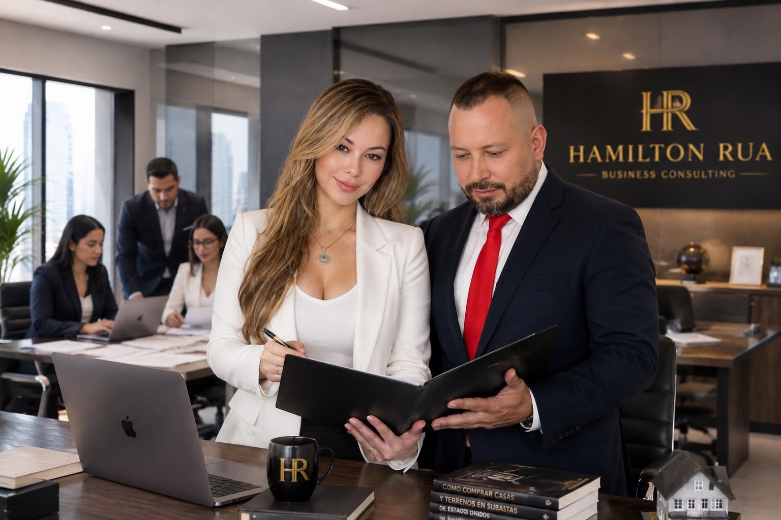 Equipo de Hamilton Rua Business Consulting analizando oportunidades de inversión inmobiliaria